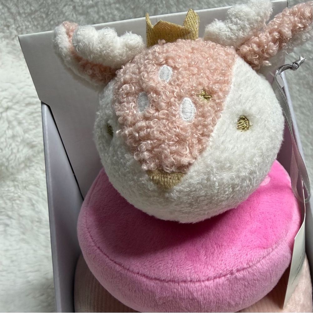 Cloud Island Pink Plush Baby Girls Deer Stacking Toy - Picture 2 of 6